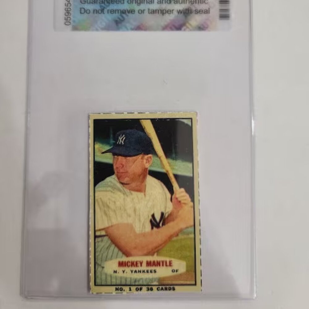 Mickey Mantle custom cut out card #1 of 36 Baseball card in semi rigid case with
